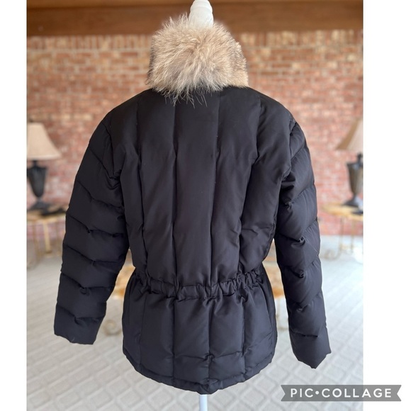 Larry Levine Black Faux Fur Collar Puffer Jacket M - Picture 7 of 17